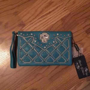 Ladies turquoise clutch